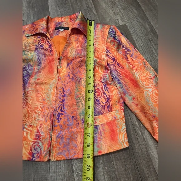 Vintage Lauren Taylor Satin Pants Suit Set Orange Candy Y2K Lagenlook Classy 6